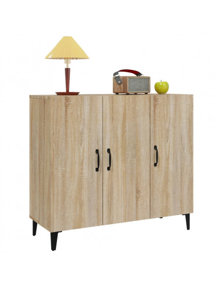 Credenza Rovere Sonoma 90x34x80 cm in Legno Multistrato