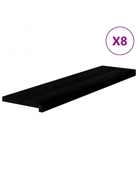 Gradini 8 pz Marrone Scuro 100x25x2 cm Legno Massello Rovere