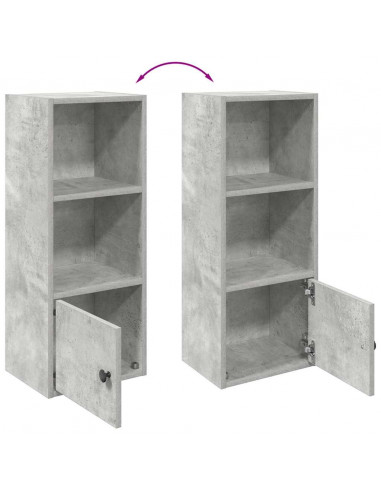 Libreria Grigio Cemento 31x24x77 cm in Legno Multistrato