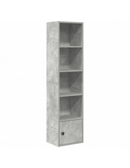 Libreria Grigio Cemento 31x24x127 cm in Legno Multistrato