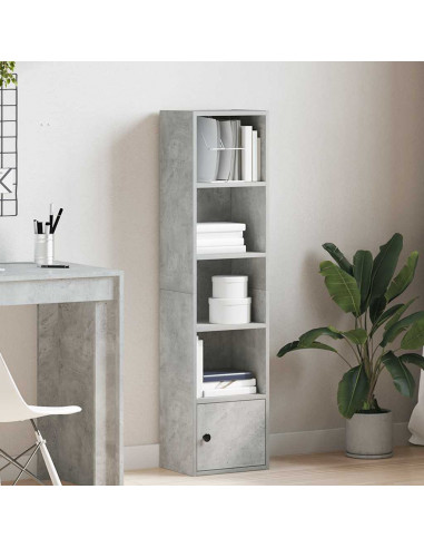 Libreria Grigio Cemento 31x24x127 cm in Legno Multistrato