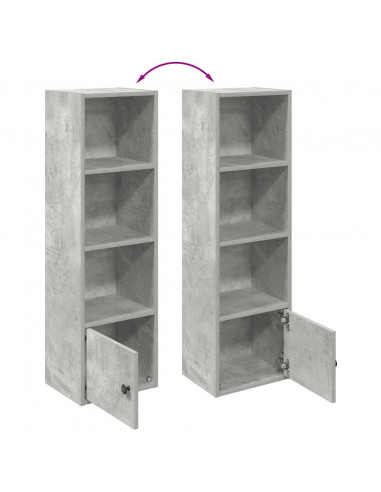 Libreria Grigio Cemento 31x24x102 cm in Legno Multistrato