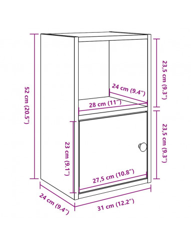 Libreria Bianca 31x24x52 cm in Legno Multistrato