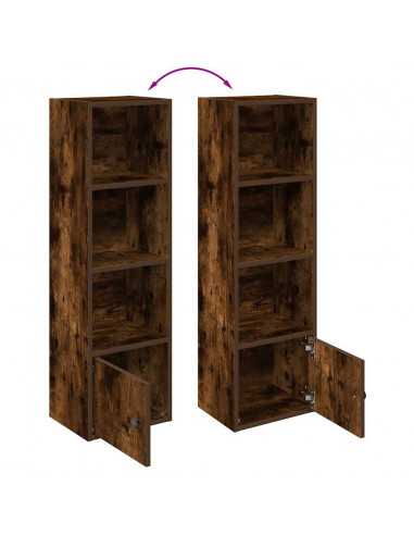 Libreria Rovere Fumo 31x24x102 cm in Legno Multistrato