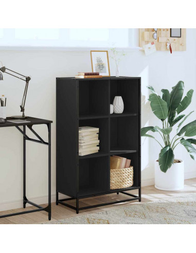 Libreria Nera 65,5x33x107,5 cm in Legno Multistrato