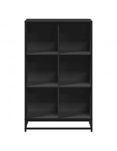 Libreria Nera 65,5x33x107,5 cm in Legno Multistrato
