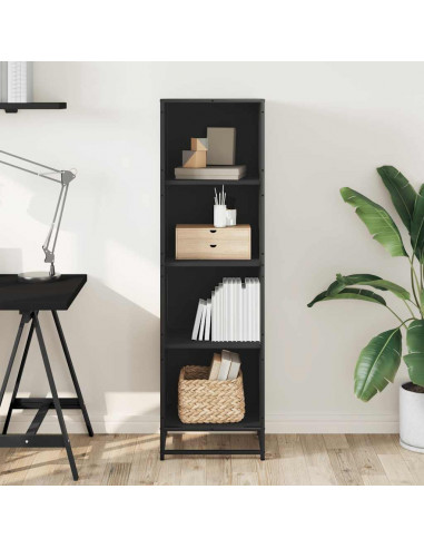 Libreria Nera 40x35x139 cm in Legno Multistrato