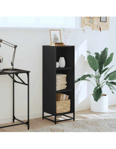 Libreria Nera 33,5x33x107,5 cm in Legno Multistrato