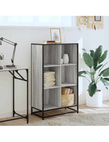 Libreria Grigio Sonoma 65,5x33x107,5 cm in Legno Multistrato