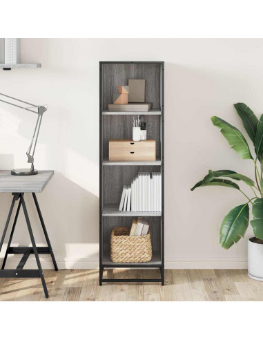 Libreria Grigio Sonoma 40x35x139 cm in Legno Multistrato