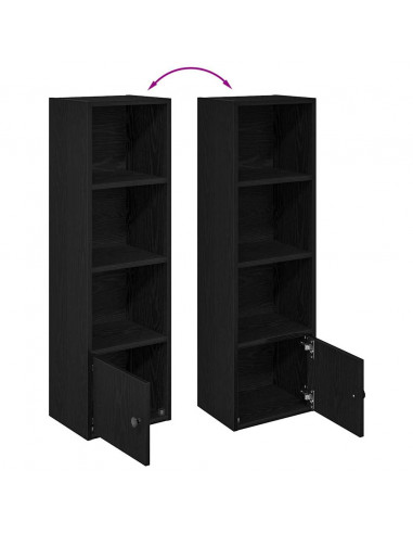 Libreria Rovere Nero 31x24x102 cm in Legno Multistrato