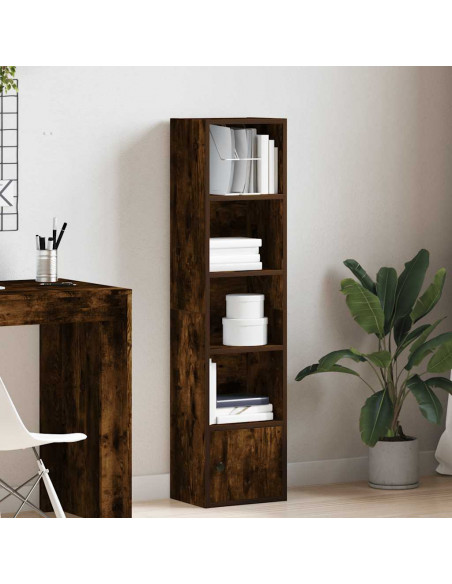 Libreria Rovere Fumo 31x24x127 cm in Legno Multistrato