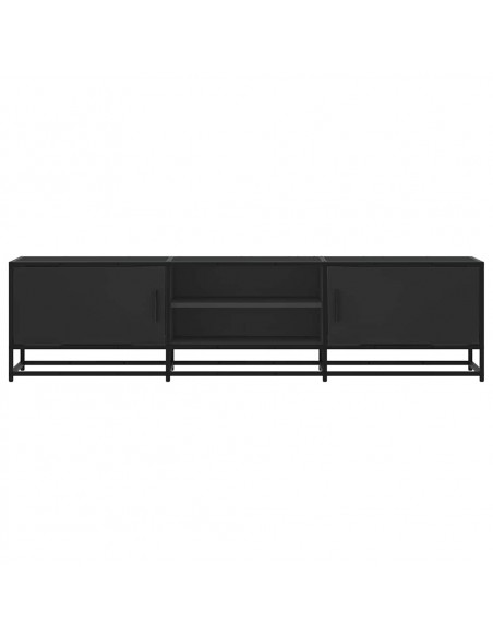 Mobile Porta TV Nero 160x35x41 cm in Truciolato e Metallo