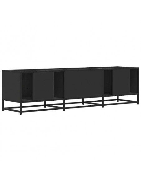 Mobile Porta TV Nero 160x35x41 cm in Truciolato e Metallo