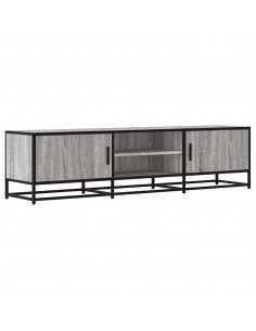 Mobile TV Grigio Sonoma 160x35x41cm Legno Multistrato e Metallo