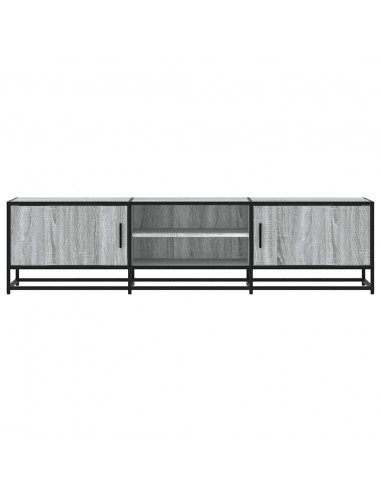 Mobile TV Grigio Sonoma 160x35x41cm Legno Multistrato e Metallo