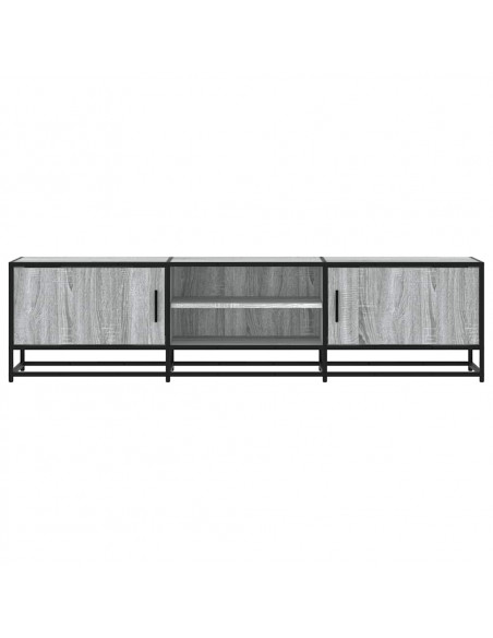 Mobile TV Grigio Sonoma 160x35x41cm Legno Multistrato e Metallo