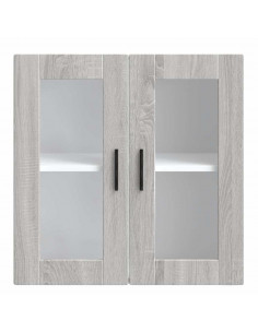 Pensile da Cucina con Porta in Vetro Porto Grigio Sonoma