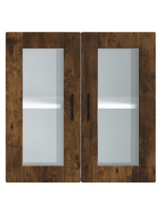 Pensile da Cucina con Porta in Vetro Porto Rovere Fumo