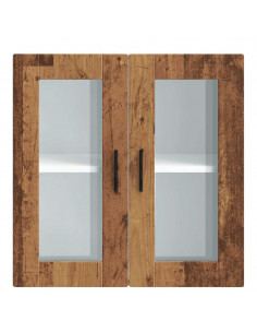 Pensile da Cucina con Porta in Vetro Porto Legno Vecchio