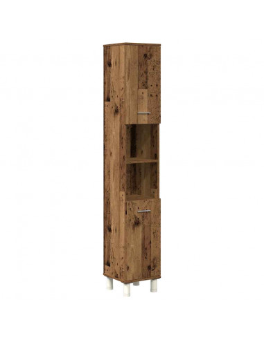 Set Mobili da Bagno 3 pz Legno Antico in Legno Multistrato