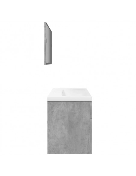 Set Mobili da Bagno 3 pz Grigio Cemento in Legno Multistrato