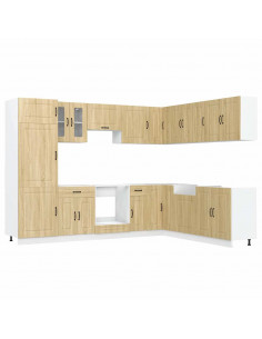 Set Mobili da Cucina 14 pz Kalmar Rovere Sonoma in Truciolato