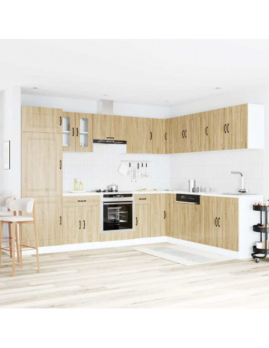 Set Mobili da Cucina 14 pz Kalmar Rovere Sonoma in Truciolato