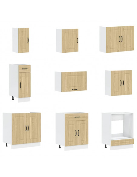 Set Mobili da Cucina 14 pz Kalmar Rovere Sonoma in Truciolato