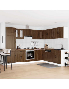 Set Mobili da Cucina 14 pz Kalmar Rovere Marrone in Truciolato 2