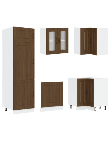 Set Mobili da Cucina 14 pz Kalmar Rovere Marrone in Truciolato