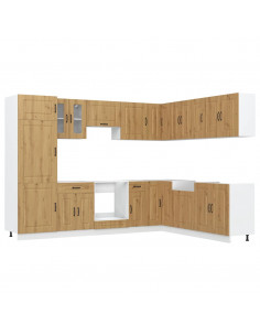 Set Mobili da Cucina 14 pz Kalmar Rovere Artigianale Truciolato