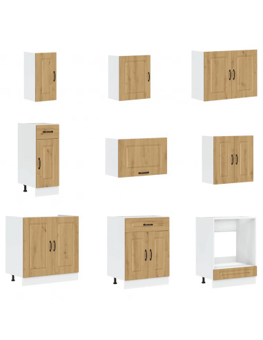 Set Mobili da Cucina 14 pz Kalmar Rovere Artigianale Truciolato