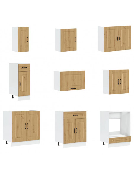 Set Mobili da Cucina 14 pz Kalmar Rovere Artigianale Truciolato