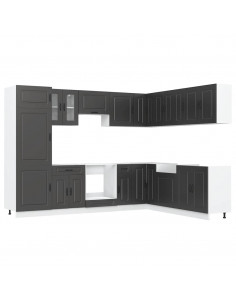 Set Mobili da Cucina 14 pz Kalmar Neri Legno Multistrato