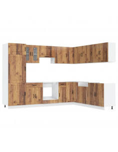 Set Mobili da Cucina 14 pz Kalmar Legno Vecchio in Truciolato