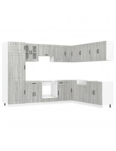 Set Mobili da Cucina 14 pz Kalmar Grigio Sonoma in Truciolato