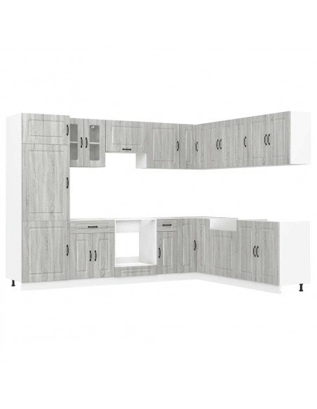Set Mobili da Cucina 14 pz Kalmar Grigio Sonoma in Truciolato