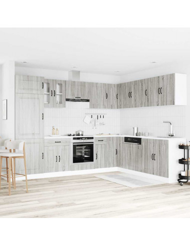 Set Mobili da Cucina 14 pz Kalmar Grigio Sonoma in Truciolato