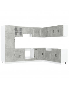 Set Mobili da Cucina 14 pz Kalmar Grigio Cemento in Truciolato
