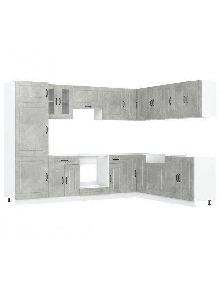Set Mobili da Cucina 14 pz Kalmar Grigio Cemento in Truciolato