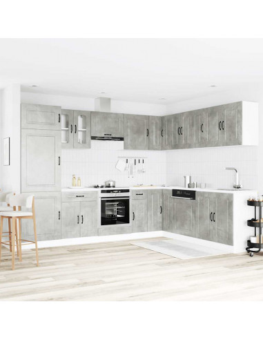 Set Mobili da Cucina 14 pz Kalmar Grigio Cemento in Truciolato