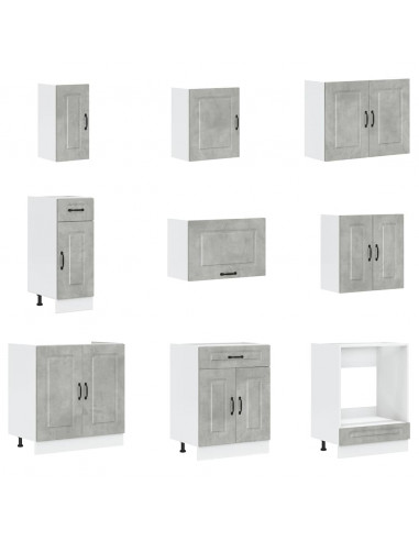 Set Mobili da Cucina 14 pz Kalmar Grigio Cemento in Truciolato