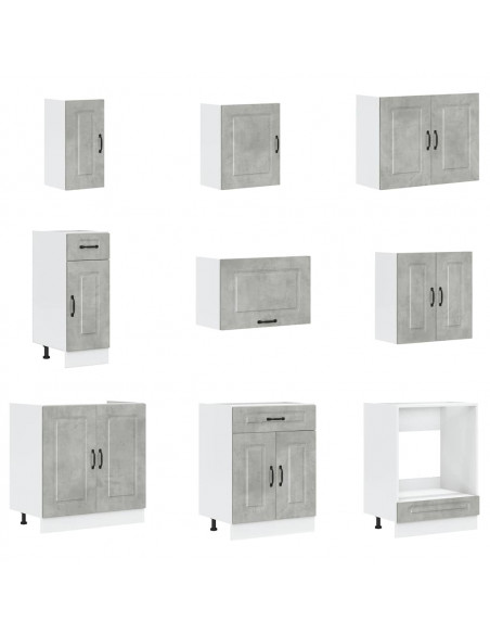 Set Mobili da Cucina 14 pz Kalmar Grigio Cemento in Truciolato