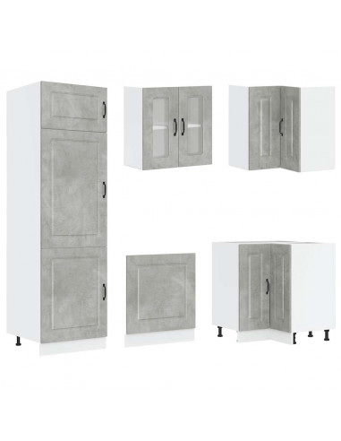 Set Mobili da Cucina 14 pz Kalmar Grigio Cemento in Truciolato