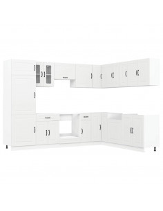 Set Mobili da Cucina 14 pz Kalmar Bianco Legno Multistrato
