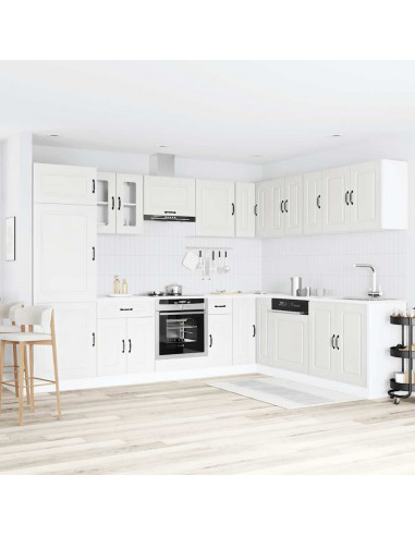 Set Mobili da Cucina 14 pz Kalmar Bianco Legno Multistrato