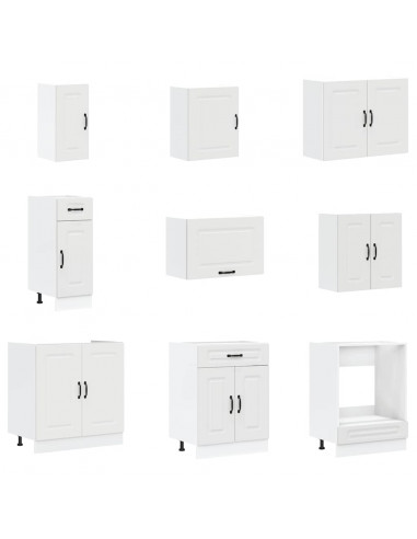 Set Mobili da Cucina 14 pz Kalmar Bianco Legno Multistrato