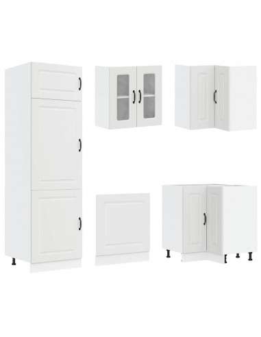 Set Mobili da Cucina 14 pz Kalmar Bianco Legno Multistrato