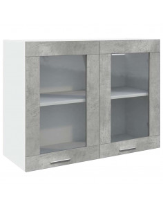 Set Mobili da Bagno 7 pz Grigio Cemento in Legno Multistrato